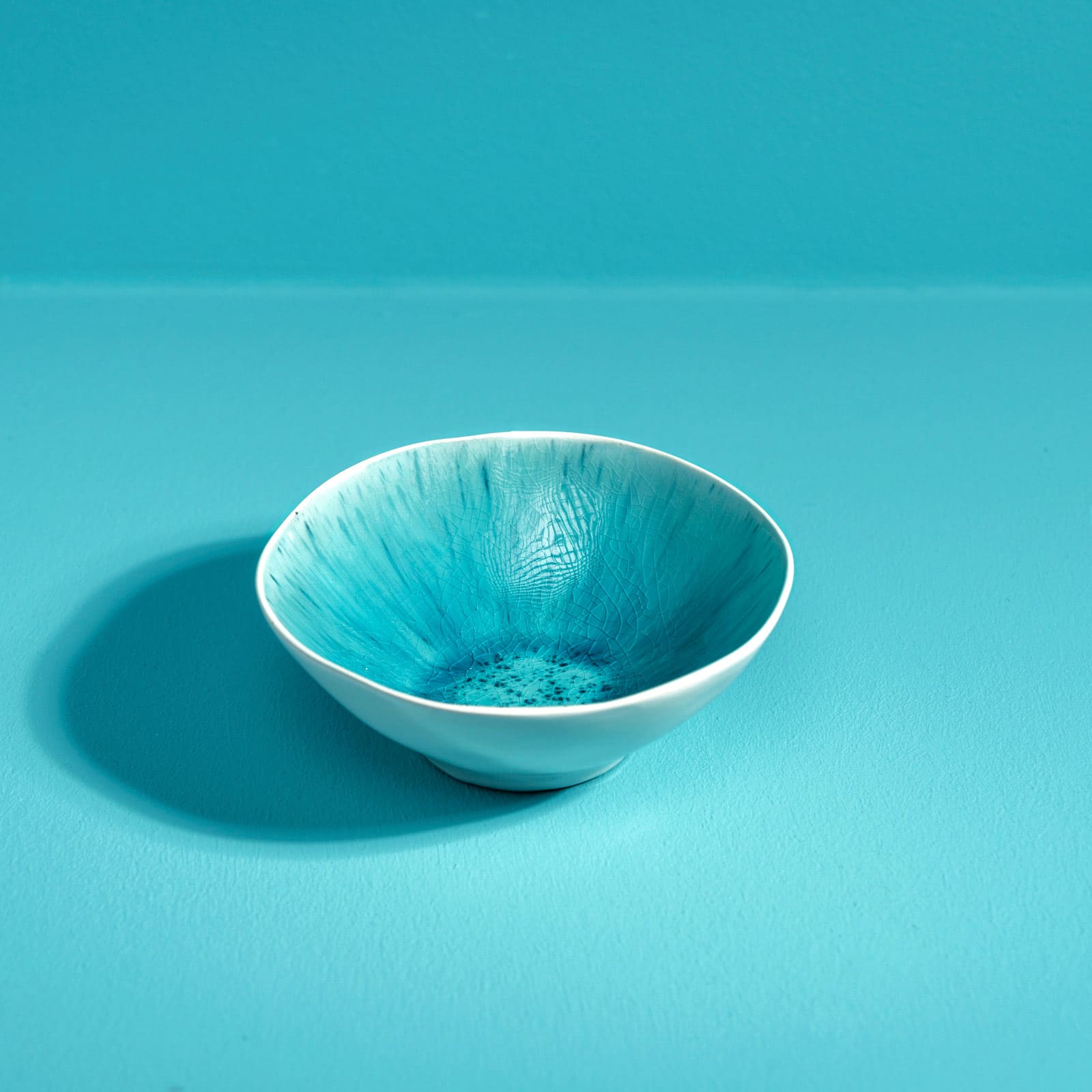 Set of 6 bowls Aquamarin, white/turquoise, stoneware, 15x5.5 cm