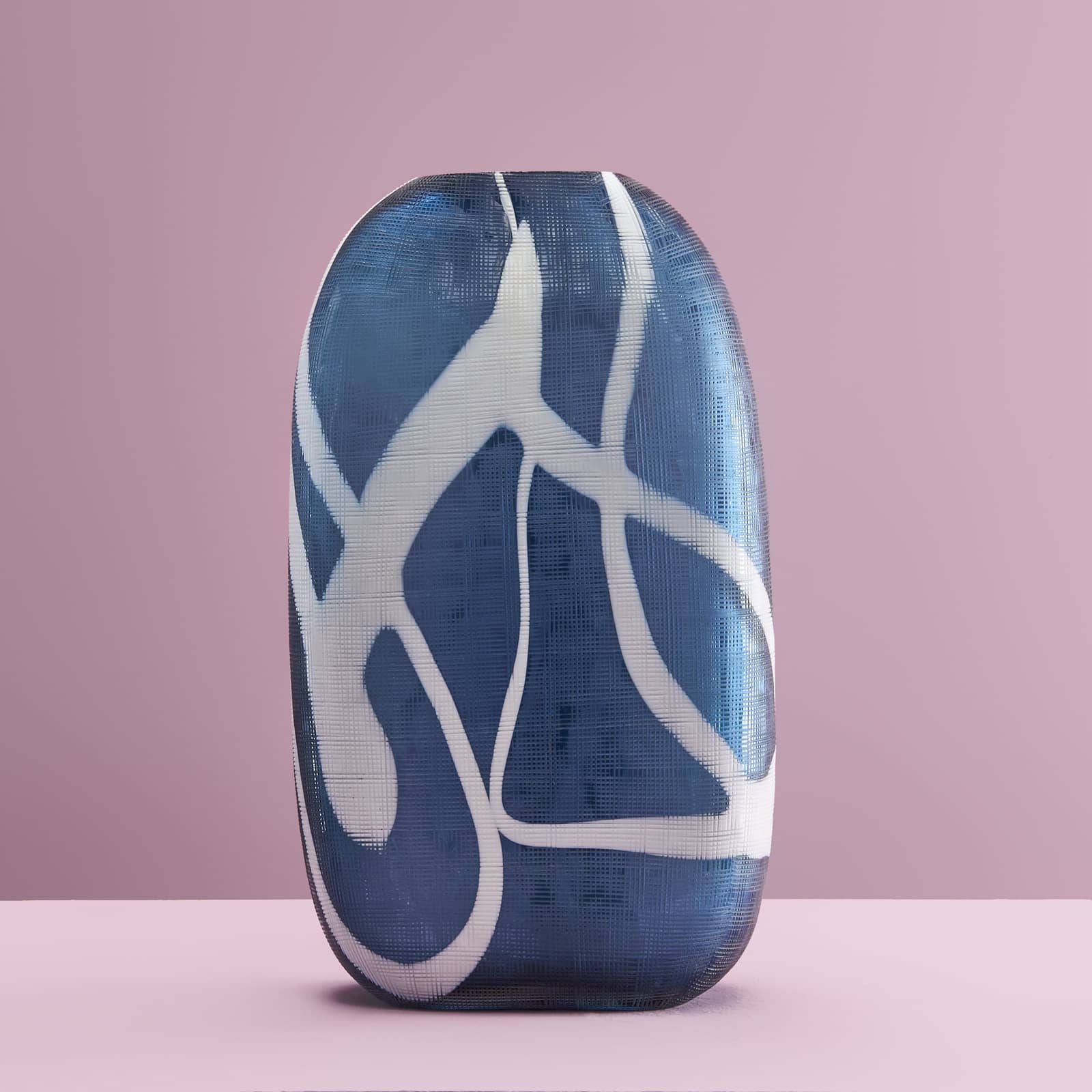 Vase Caja II, bleu