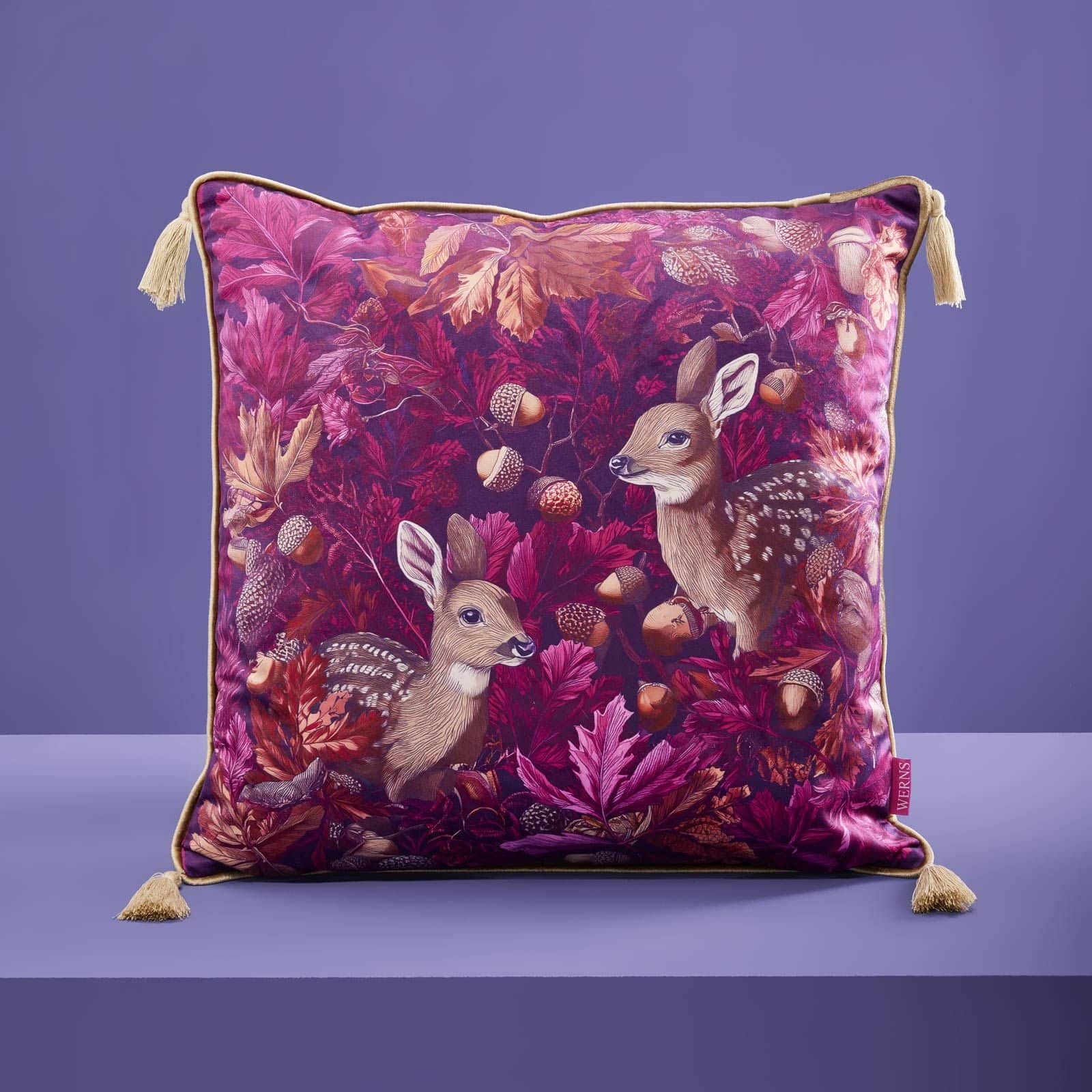 Hjortepude Harrylein m. kvaster, lilla-multi-farvet