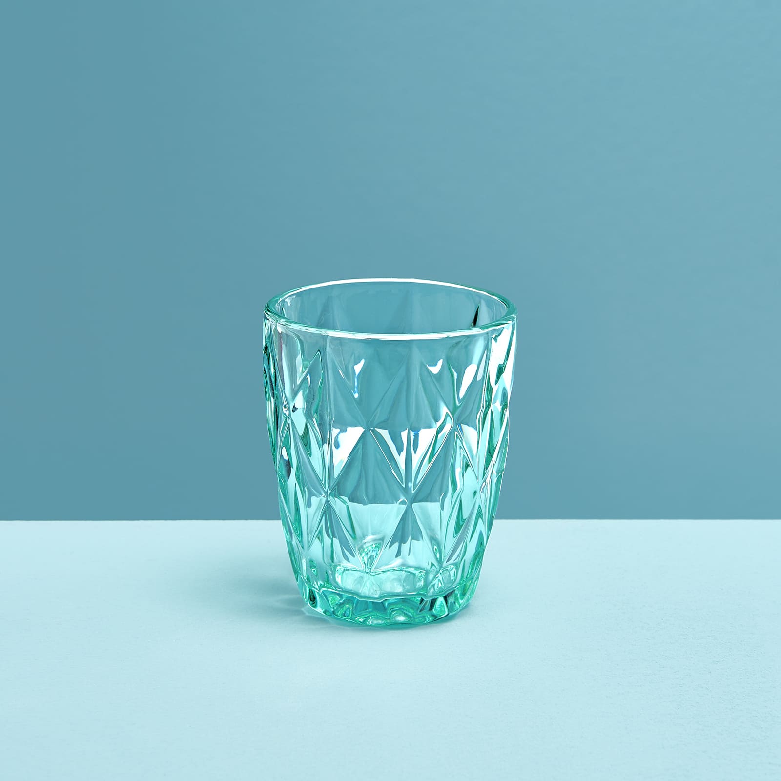 4er-Set Wasserglas, türkis, Glas, 8x10 cm