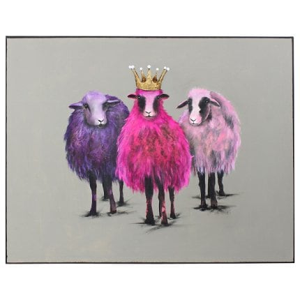 Bild Schafe Royal Sheep, handgemalt, Acryl auf Leinwand, 100x3,5x80 cm