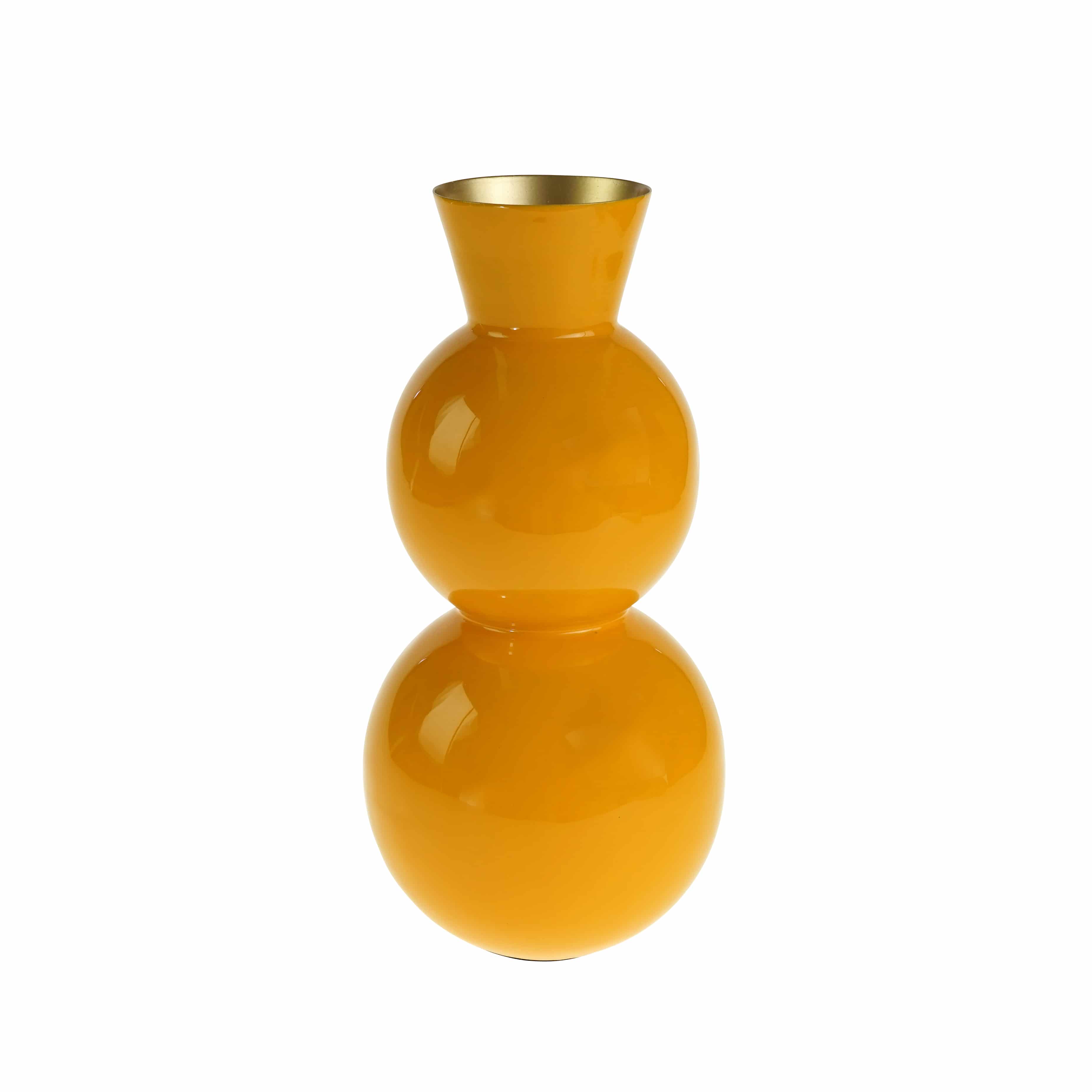 Vase Bubbles, orange-doré, géométrique, sphérique