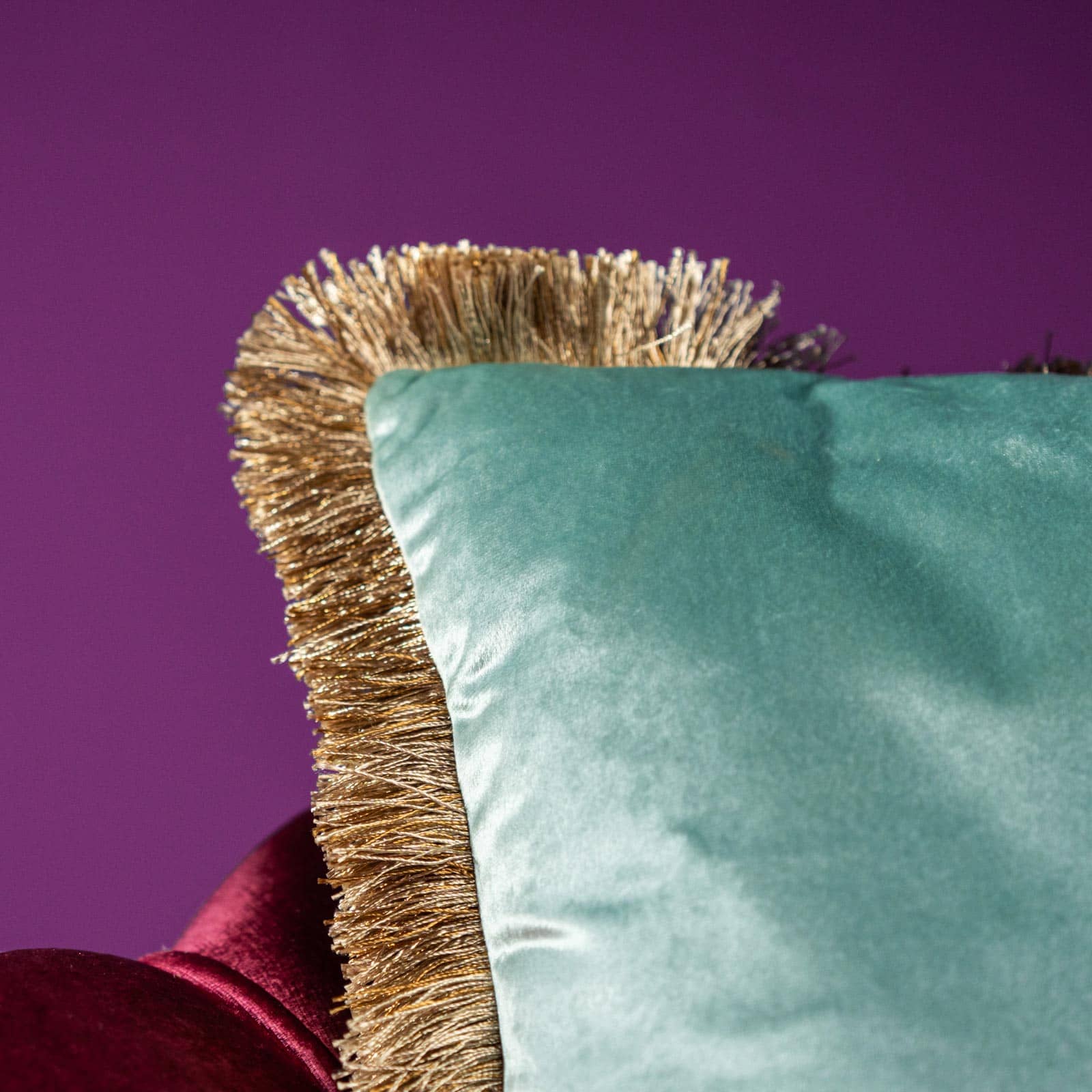 Samtkissen Velvet Cushion, mintblau, Polyester, 45x45cm