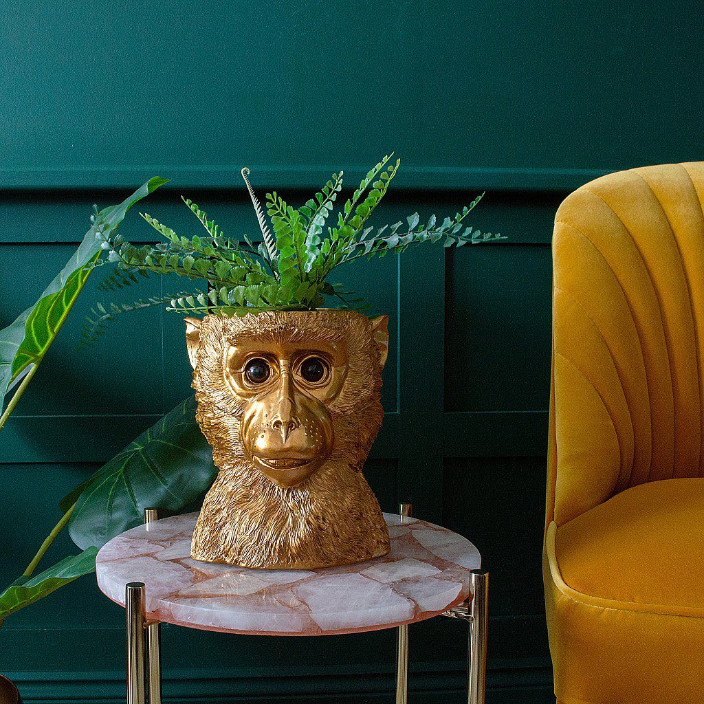 Flower pot monkey Bruce, gold