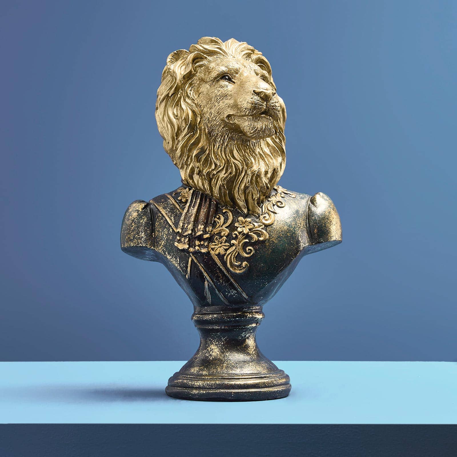 Figura animale / busto animale leone Major Lion, poliresina, 20x14x31 cm