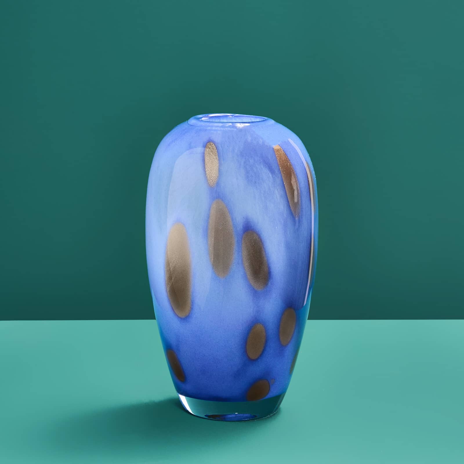 Vase Valentina S, bleu-or