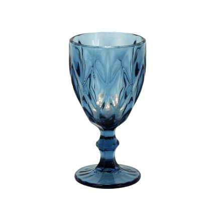 4er-Set Weinglas, blau, Glas, 9 x 17 cm