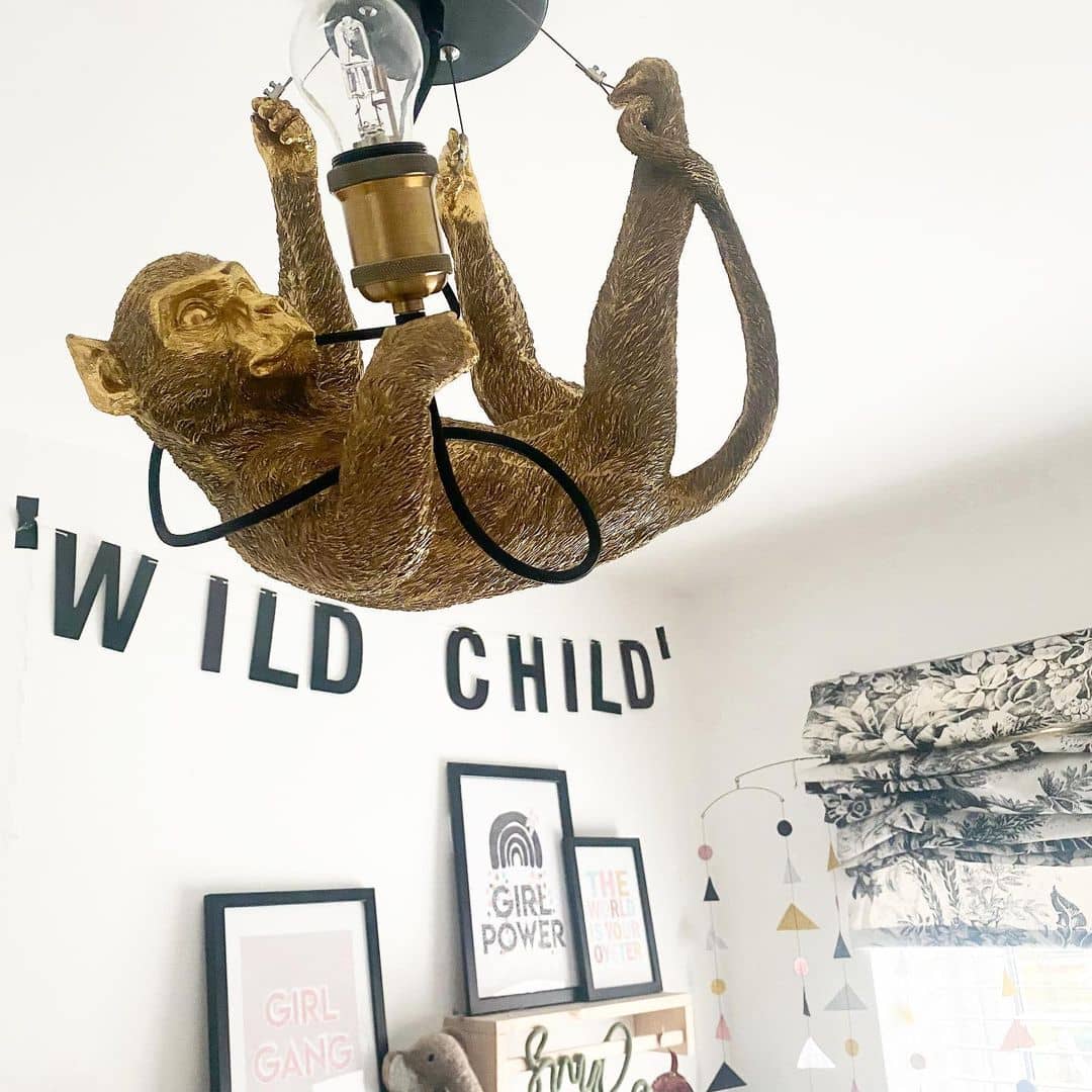 Ceiling Lamp monkey Charlie, gold