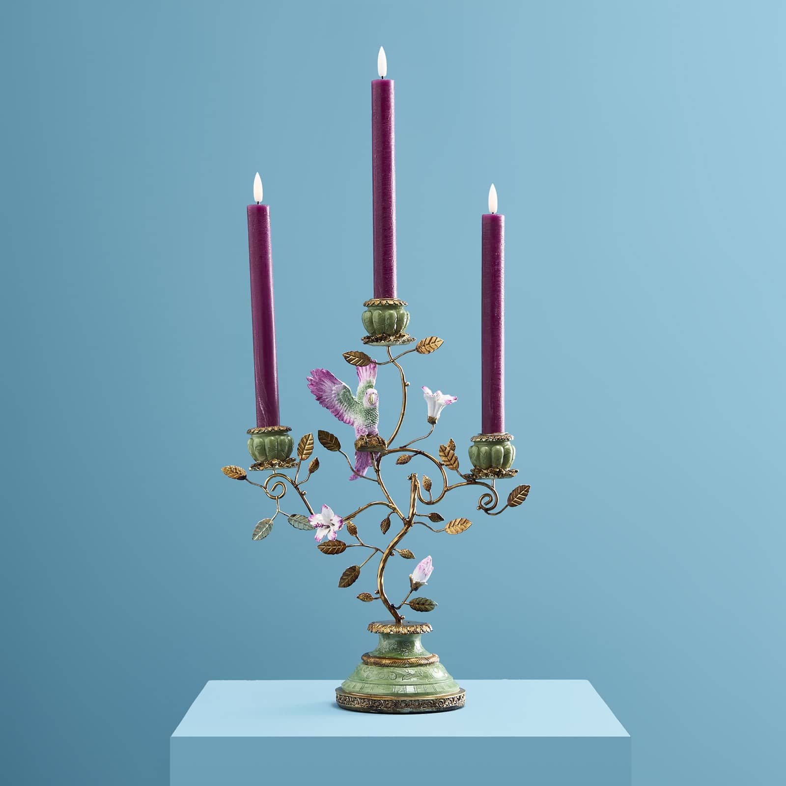 Candelabro loro, verde-oro