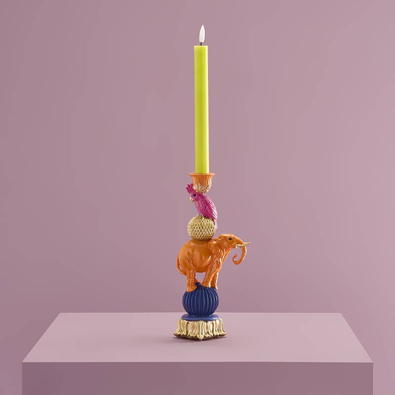 Romadedi Porta Candele Candelabro Moderno - Portacandele Oro E Nero