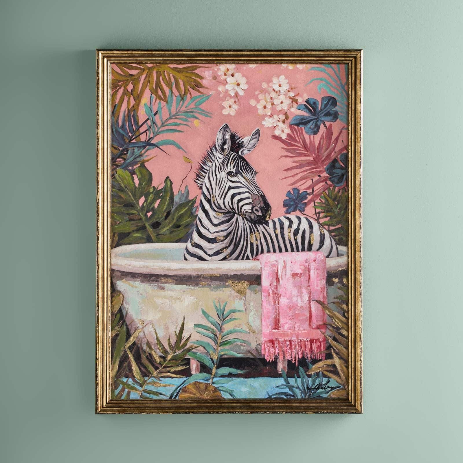 Painting Zebra in Bathtub